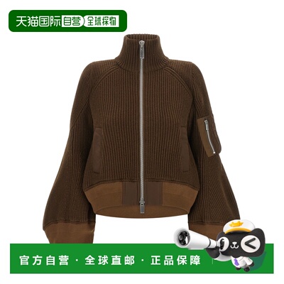 香港直邮SACAI 女士夹克 2608585601 AW2026 棕色 'Nylon Twill x