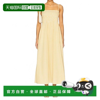 自营 pistolaBianca Smocked Bodice Midi连衣裙在沙滩沙滩 美国