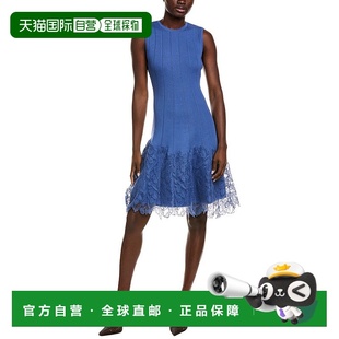 美国奥莱直发 蓝色 自营lela roseLela玫瑰针织迷你连衣裙