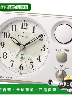 【日本直邮】Rhythm丽声 闹钟 鸟叫17种 白色 8RM401SR03
