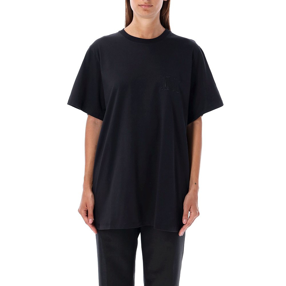 MAX MARA 女士T恤 MANGO002 AW2024 黑色 Black cotton t-shirt