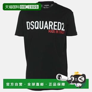 自营Dsquared2 Black Jersey Logo Print T-Shirt - black 美国奥
