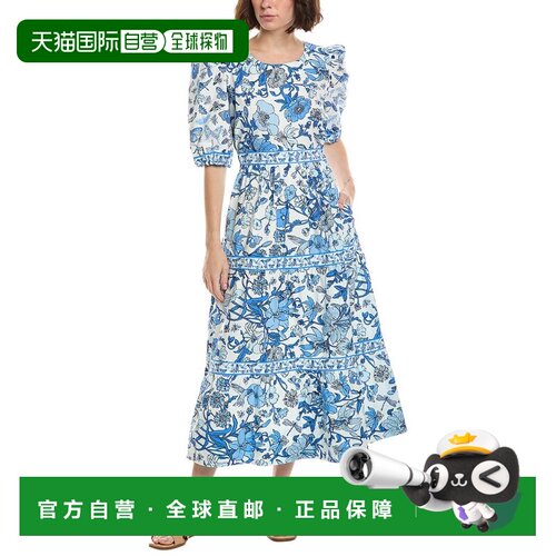 自营Gretchen Scott Frolic长裙-蓝色 美国奥莱直发连衣裙
