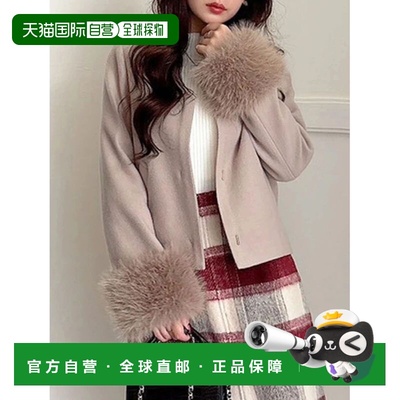 日本直邮MERCURYDUO 女装 仿毛领无领短外套 宽松设计 0026100001