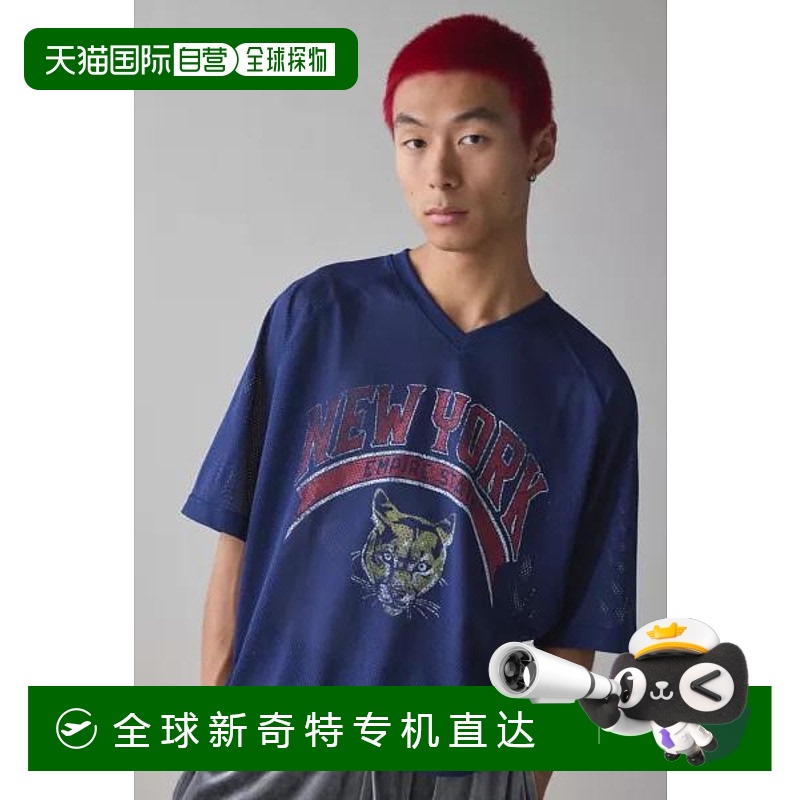 1h可退 【美国直邮】urban outfitters 男士 上装T恤短袖印花球衣