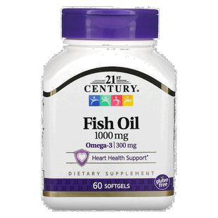 香港直发21st century21世纪欧米伽-3软凝胶60粒