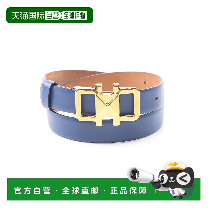 日本直邮中古Ferragamo菲拉格慕女B级9新belt腰带牛皮腰带金色