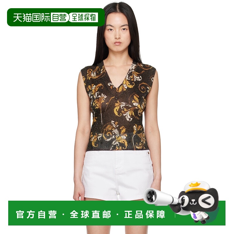 1h可退 香港直邮潮奢 Versace Jeans 范思哲 女士 黑色 Outline B