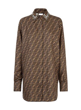 Fendi 长袖短款衬衫领连衣裙 FDC984A8G3