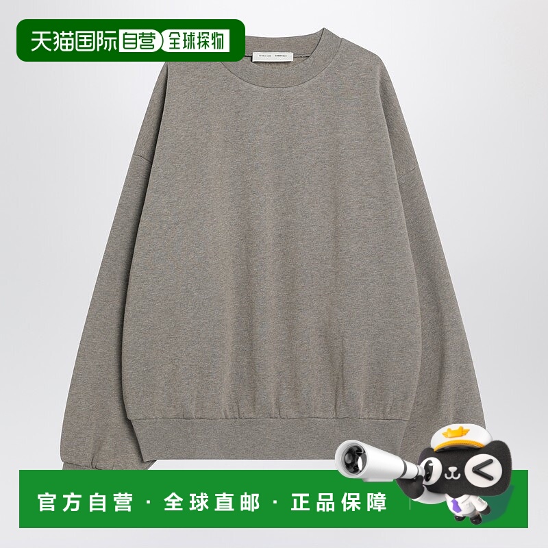 1h可退 香港直邮潮奢 Essentials 男士 灰色磨毛棉质卫衣 192SP25