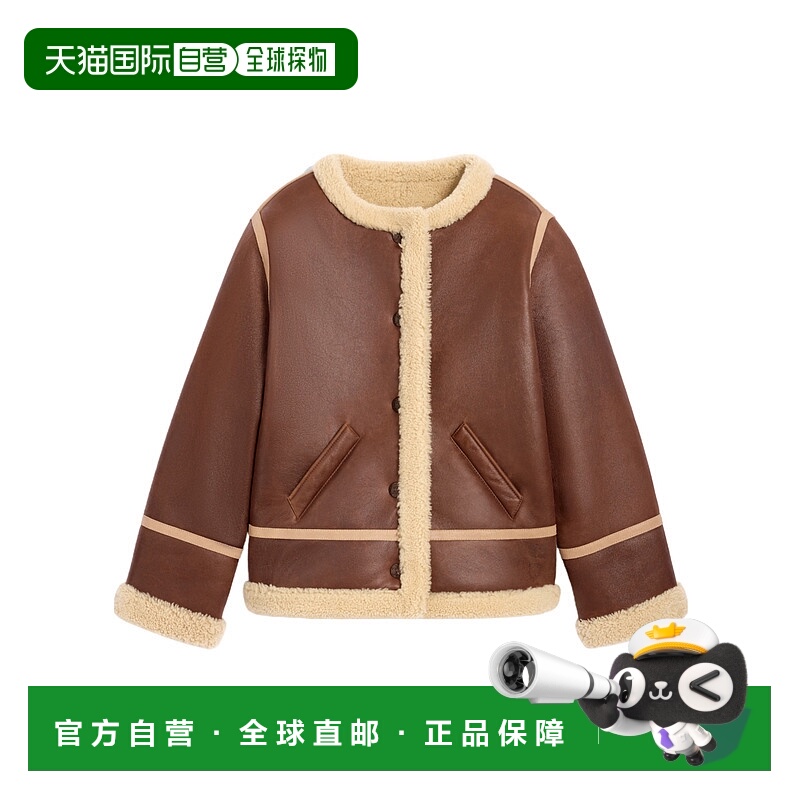 香港直邮CELINE 女士西服 RV0MH889VGCR4 AW2025 棕色 长袖皮夹克