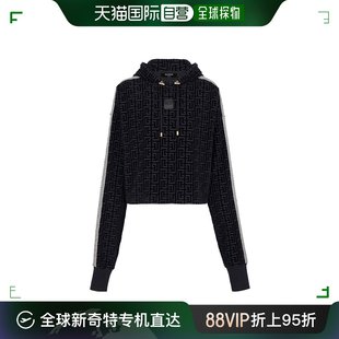 Balmain 巴尔曼 女士 BF1J 香港直邮潮奢 字母组合天鹅绒短款 卫衣