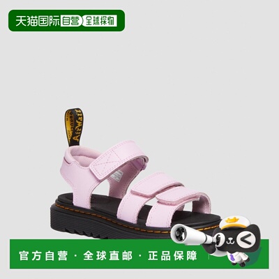 欧洲直邮DrMartens马丁大夫 Klaire儿童Athena皮革魔术贴绑带凉鞋