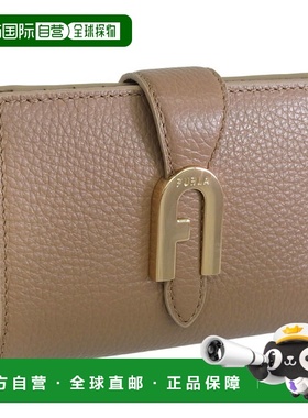 日本直邮FURLA 女士钱包双折钱包折扣店棕色SOFIA GRAINY M COMPA