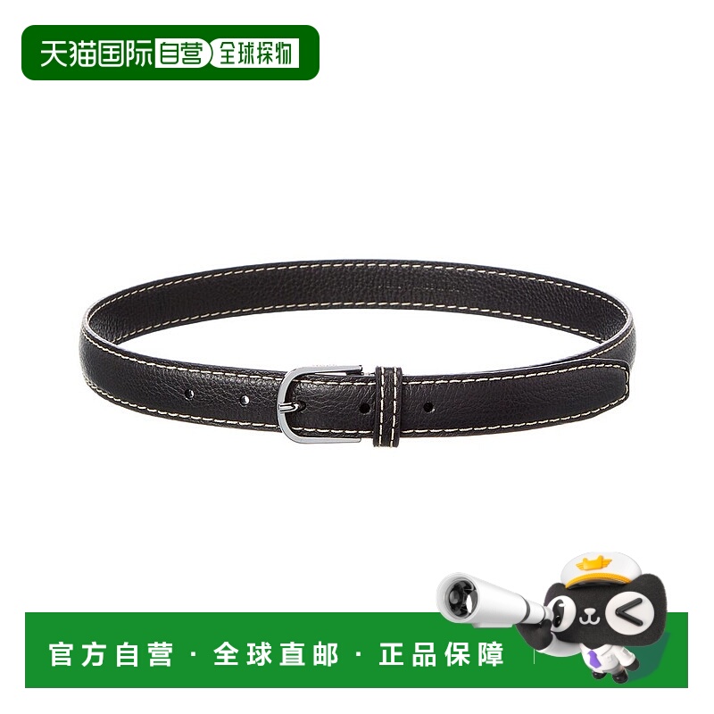 自营TOTEME缝线细节皮革腰带-黑色 美国奥莱直发