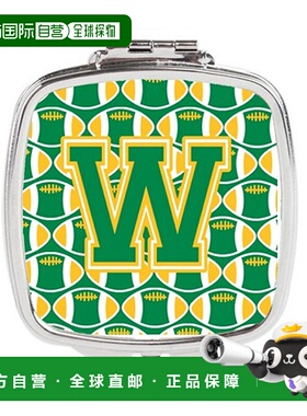 自营 Carolines Treasures CJ1069-WSCM 字母 W 足球绿色和金色紧