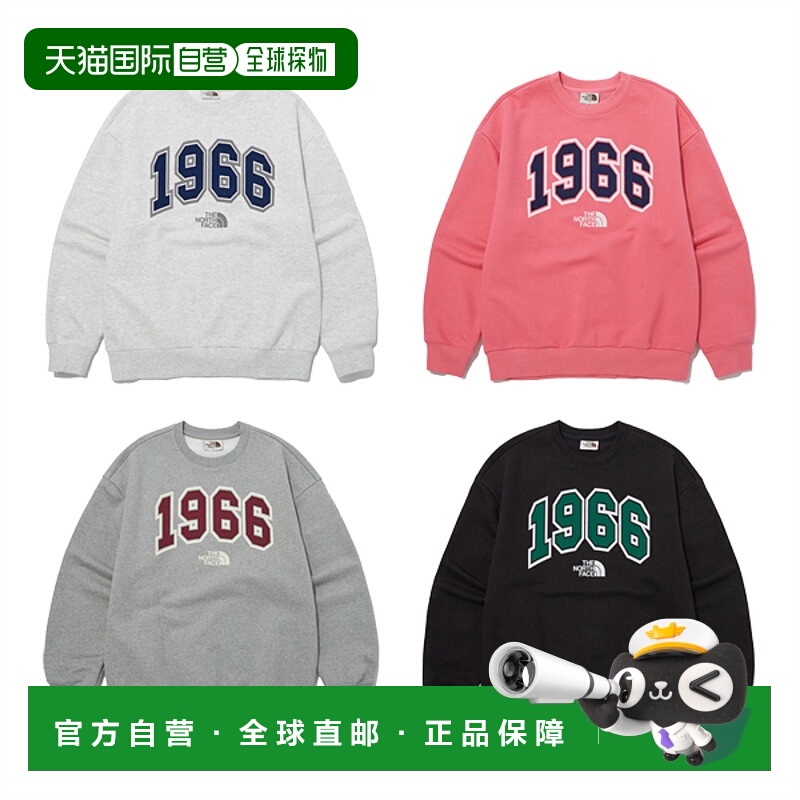 韩国直邮北面THE NORTH FACE Logo数字徽标印花圆领宽松美式长袖