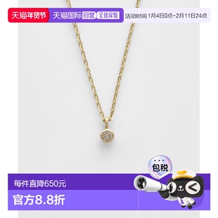 1h可退 日本直邮agete 阿卡朵 女士 K10黄金钻石项链 0.03ct 简约