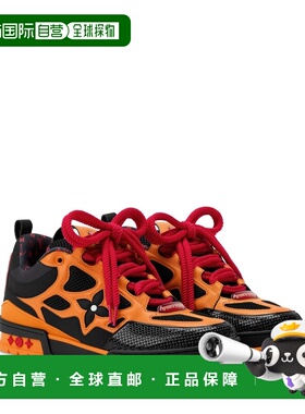 自营欧洲直邮LV路易威登 男士橙色皮革老花图案运动鞋