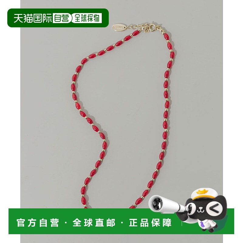 1h可退 日本直邮SMELLY 女士 红色椭圆珠项链 SMA62PF055