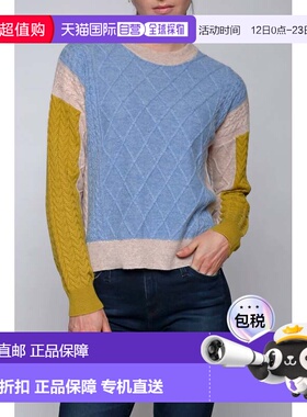 自营incashmereCashmere Long Sleeve Color Blocked Cable Pullo