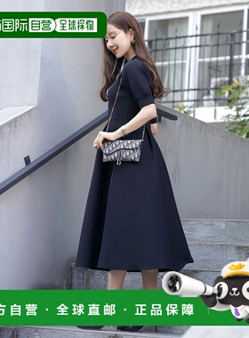 1h可退 日本直邮le reve vaniller 女士珍珠领口短袖针织连衣裙 l