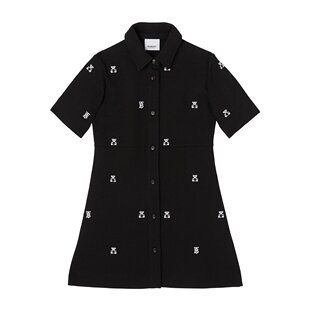 Burberry Thomas 泰迪熊刺绣衬衫式连衣裙 80616831
