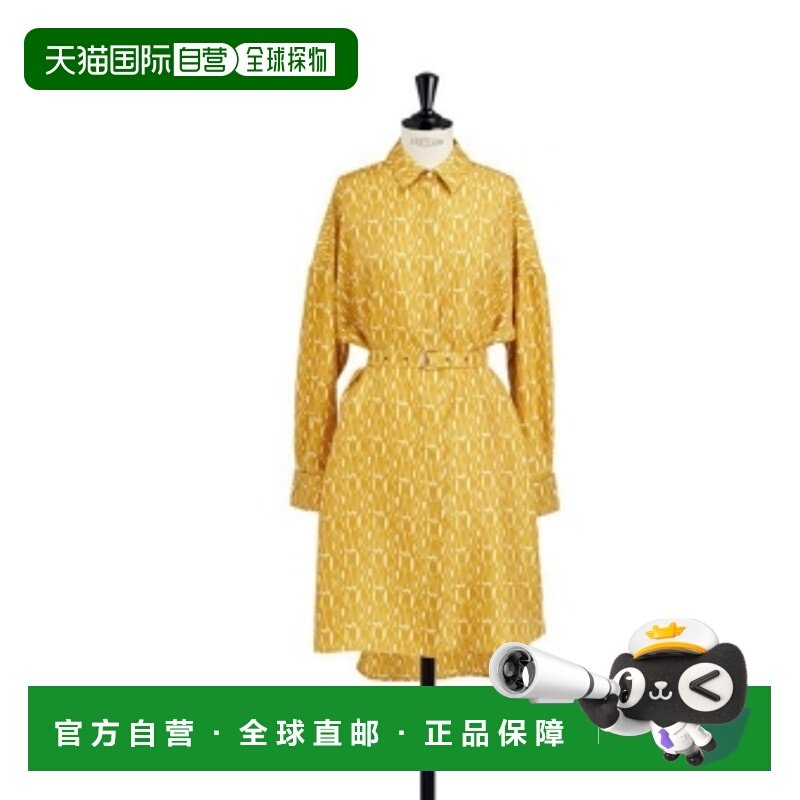 香港直邮DIOR 女士连衣裙 521R45A6981X2883 SS2025 黄色