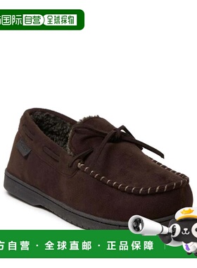 自营Dearfoams Men's Toby Microsuede Moccasin House Shoe Slip