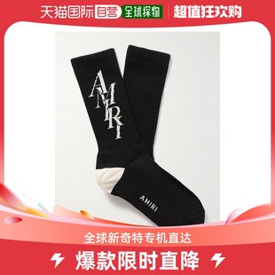 堆叠Logo提花罗纹混纺棉袜子 男士 AMIRI 香港直邮潮奢