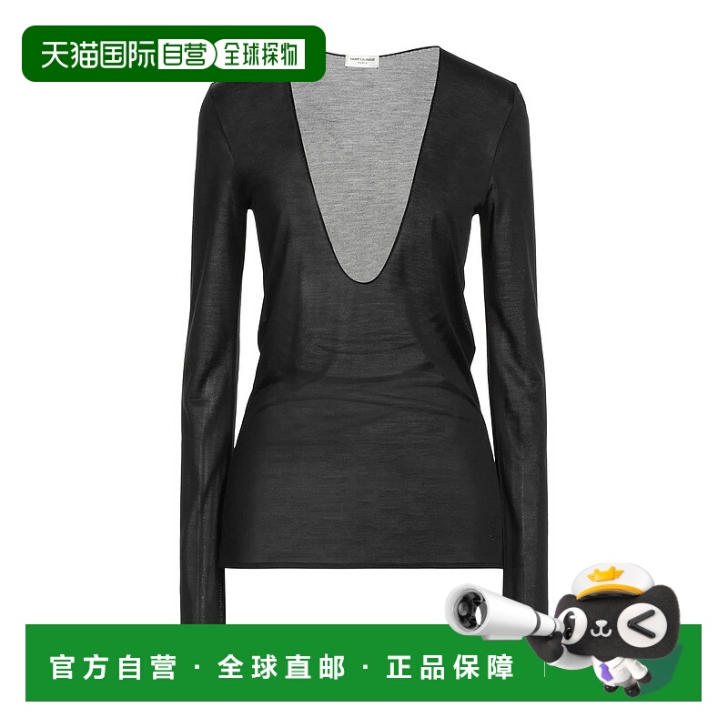香港直邮Saint Laurent 圣罗兰 女士 基础款T恤 black黑色 舒适时