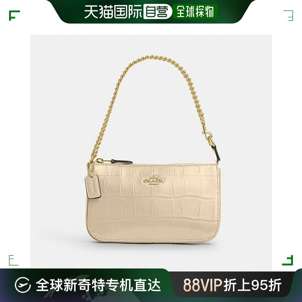 美国直邮coach nolita 19 cn382 金色/象牙色蔻驰牛皮黄金托特包