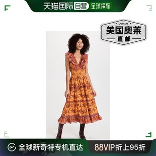 女式 Azalea Mango Prin The Label 荷叶边中长连衣裙 Love Beryl