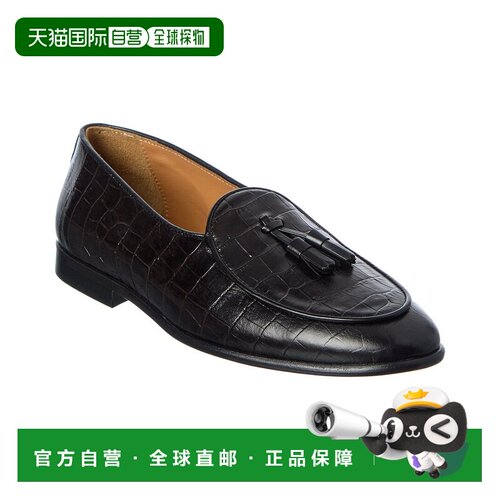 自营J.McLaughlin Oskar鳄鱼皮乐福鞋-棕色 一脚蹬美国直发奥莱