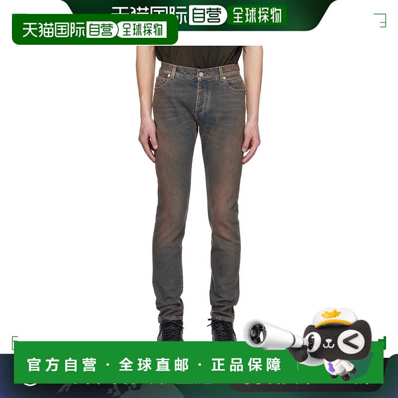 香港直邮潮奢 Balmain 巴尔曼 男士 蓝色 Slim-Fit 牛仔裤 AH1MG0