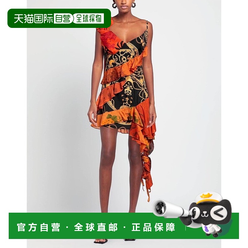 1h可退 香港直邮潮奢 Marine Serre 女士 短款连衣裙 orange橙色