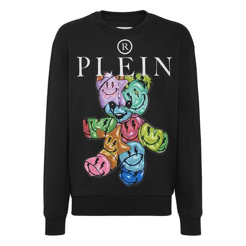 philipp plein【美国奥莱】直发 圆领泰迪熊运动衫 - 黑色
