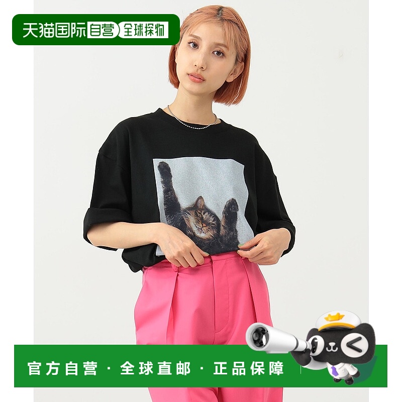 1h可退 日本直邮mmts Ray BEAMS 女士清水奈緒联名款猫咪印花T恤