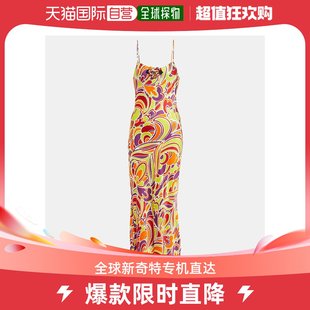 女士印花缎面吊带连衣裙 香港直邮潮奢 RODARTE