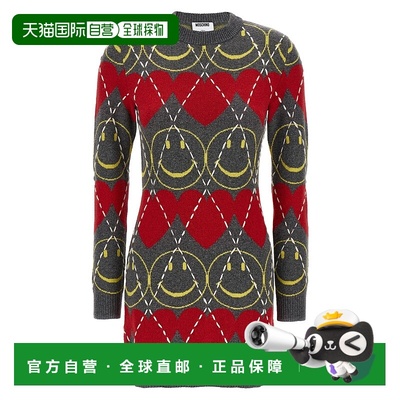 1h可退 香港直邮Moschino 莫斯奇诺 女士 'Smiley®' 羊毛连衣裙 A