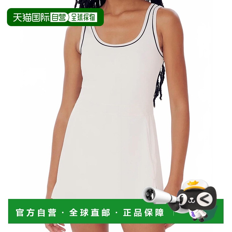 自营 splits59白色Martina Rigor滚边网球裙 美国奥莱直发尼龙