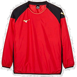 【日本直邮】美津浓青少年款足球运动训练服长袖套头衫中国红140