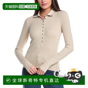 棕色 自营 bone碎布和骨头基本罗纹纽扣Polo衫 rag 美国奥莱直