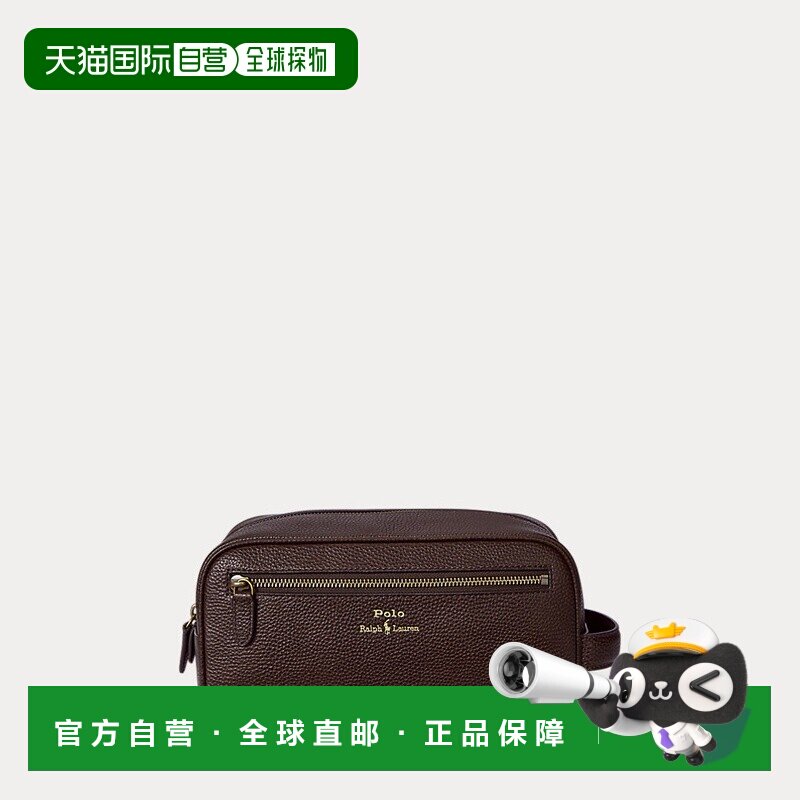 自营欧洲直邮RALPH LAUREN拉夫劳伦Polo鲨鱼皮旅行盥洗包旅行包