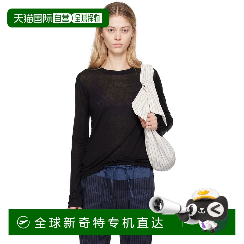 1h可退香港直邮潮奢 Baserange女士黑色长袖 T恤 TOLS
