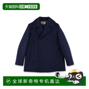 條紋織帶羊毛大衣童裝 1h可退 784 女童 古馳 香港直郵潮奢 Gucci