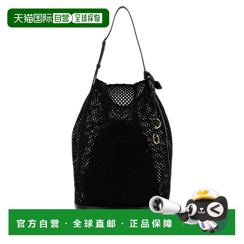香港直邮alaia 女士 HIP 黑色网纱大号水桶包 AA1L6006I249