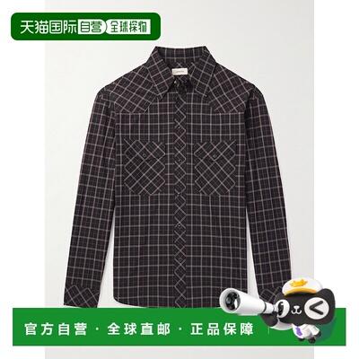 1h可退 香港直邮Lemaire 男士 格纹质感棉质西部风格衬衫 SH1209L