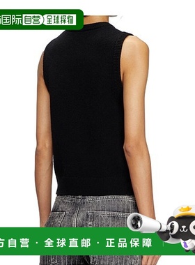 香港直邮DIESEL 女士针织毛衣 A175100KCAE9XXA SS2025 黑色 圆领