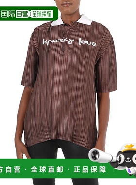 自营 Burberry Krazy Love印花褶皱Polo衫-柔软的小鹿色 美国奥莱